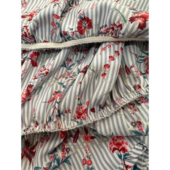 Daytrip women’s blue white floral print spaghetti strap top size Large #32-1169 - Picture 5 of 6